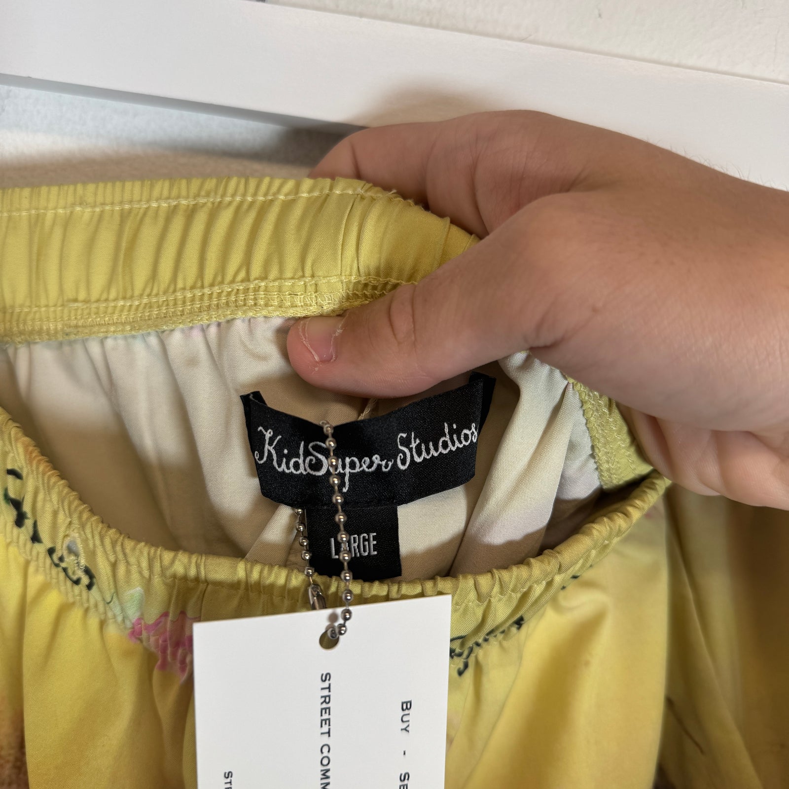 Kid Super Studios Yellow ‘Sad At The Bar’ Shorts Size L