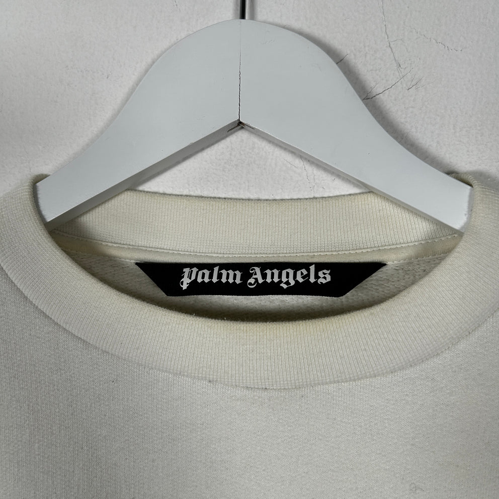 Palm Angel Graffiti Logo White Crewneck Size S