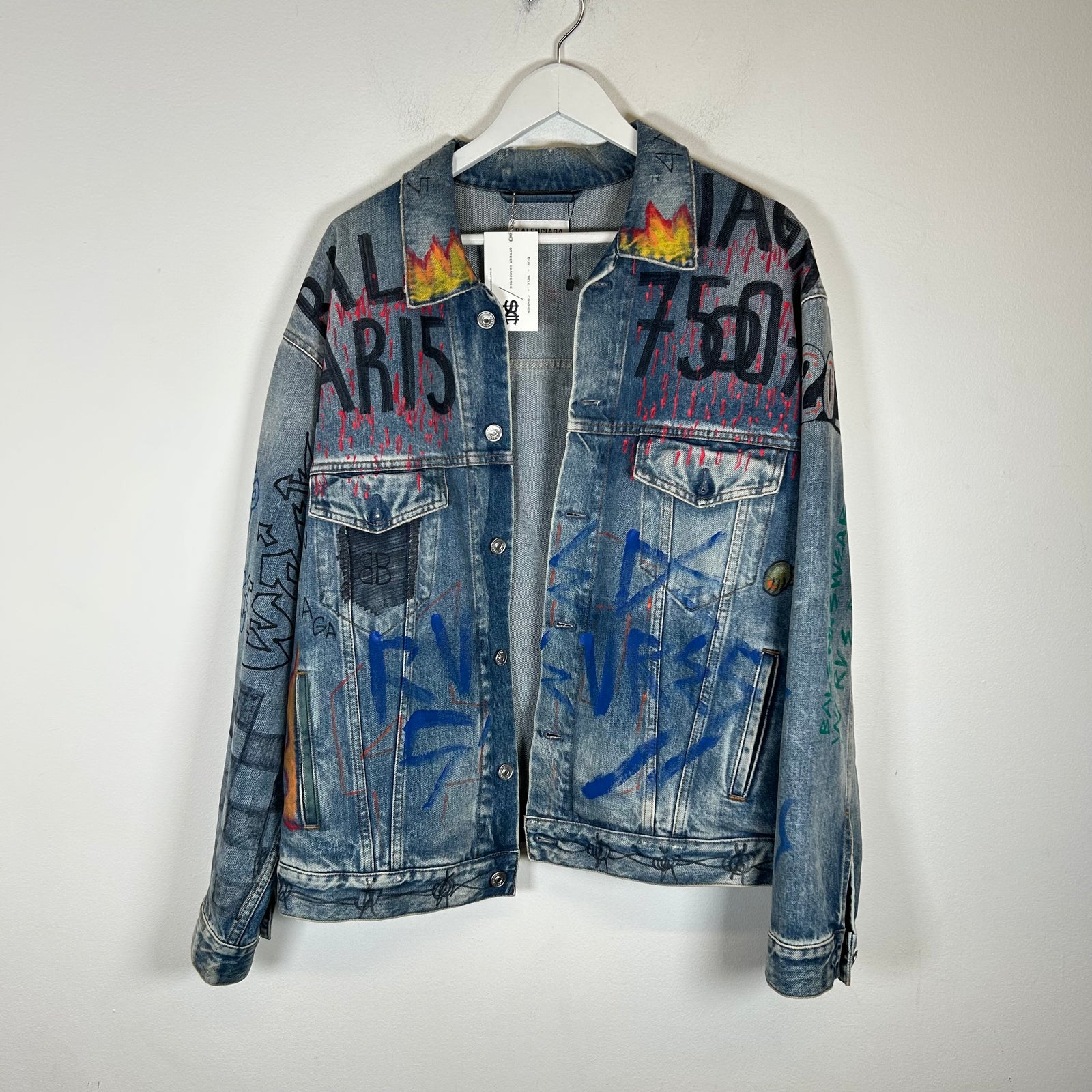 Balenciaga Graffiti Denim Jacket Size L