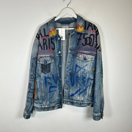 Balenciaga Graffiti Denim Jacket Size L
