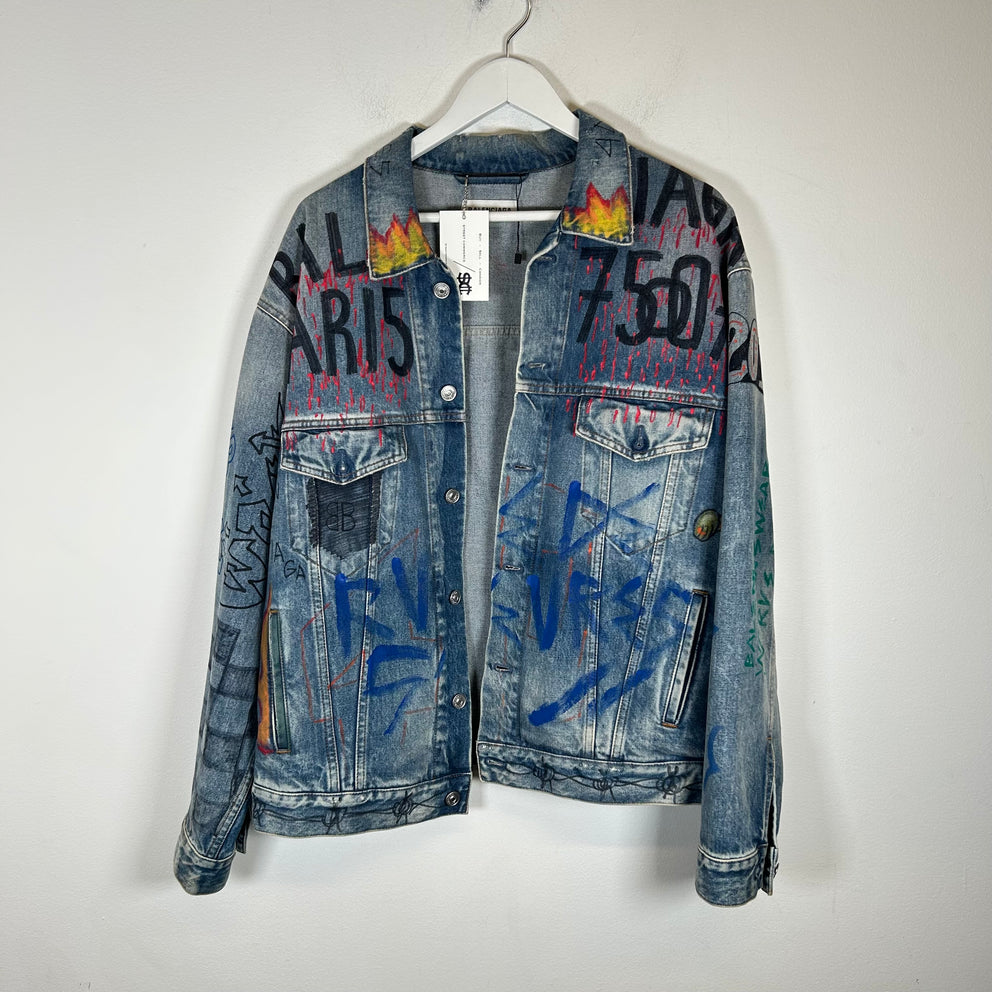 Balenciaga Graffiti Denim Jacket Size L