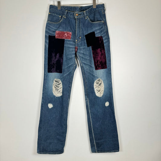 Number (N)ine Kurt Cobain Denim Patch Jeans Size 4x32