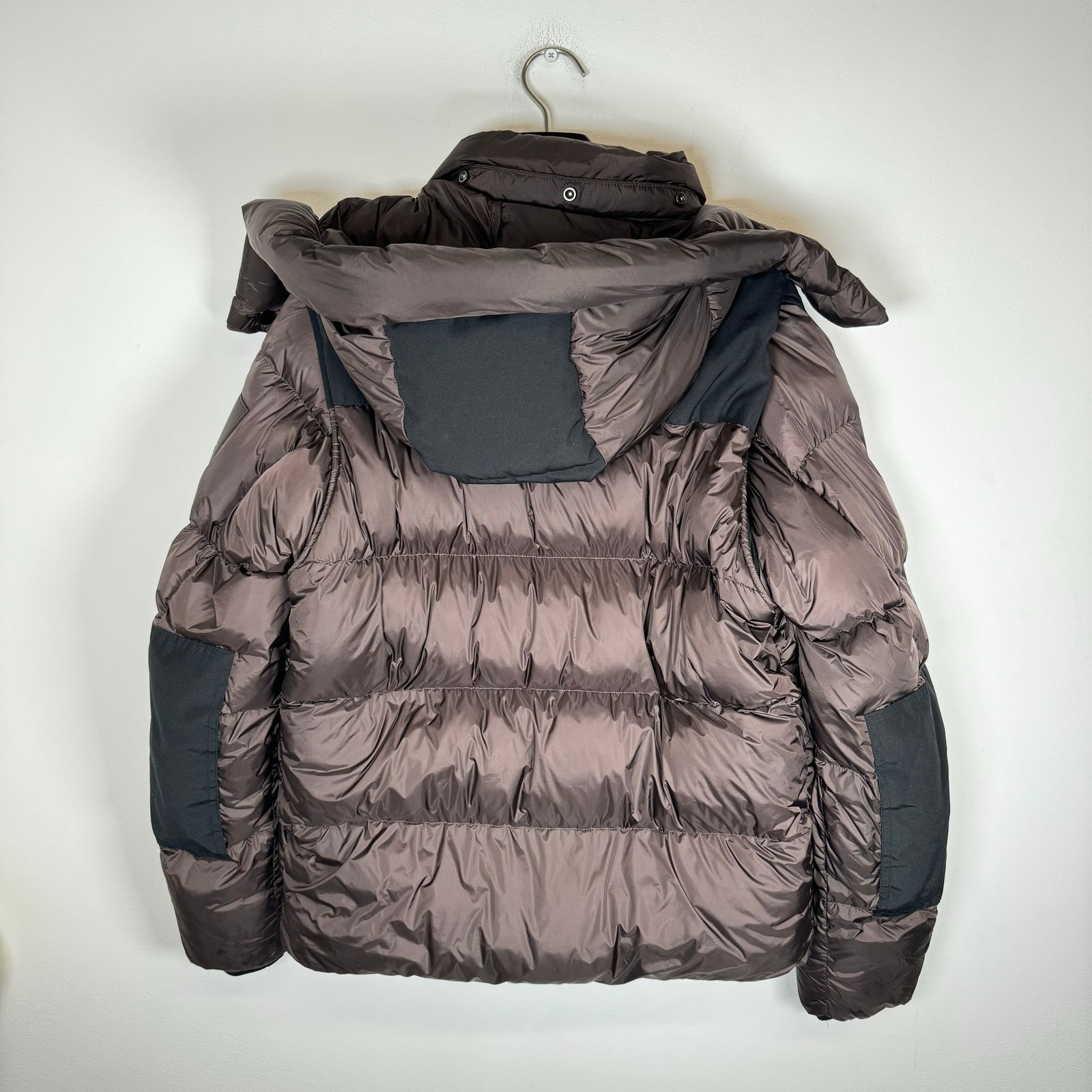 Burberry Brown Detachable Sleeve Hooded Down Puffer Size S