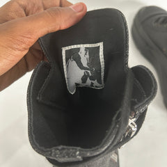 Rick Owens Black Waxed Abstract Ramones Sneaker Size 42.5