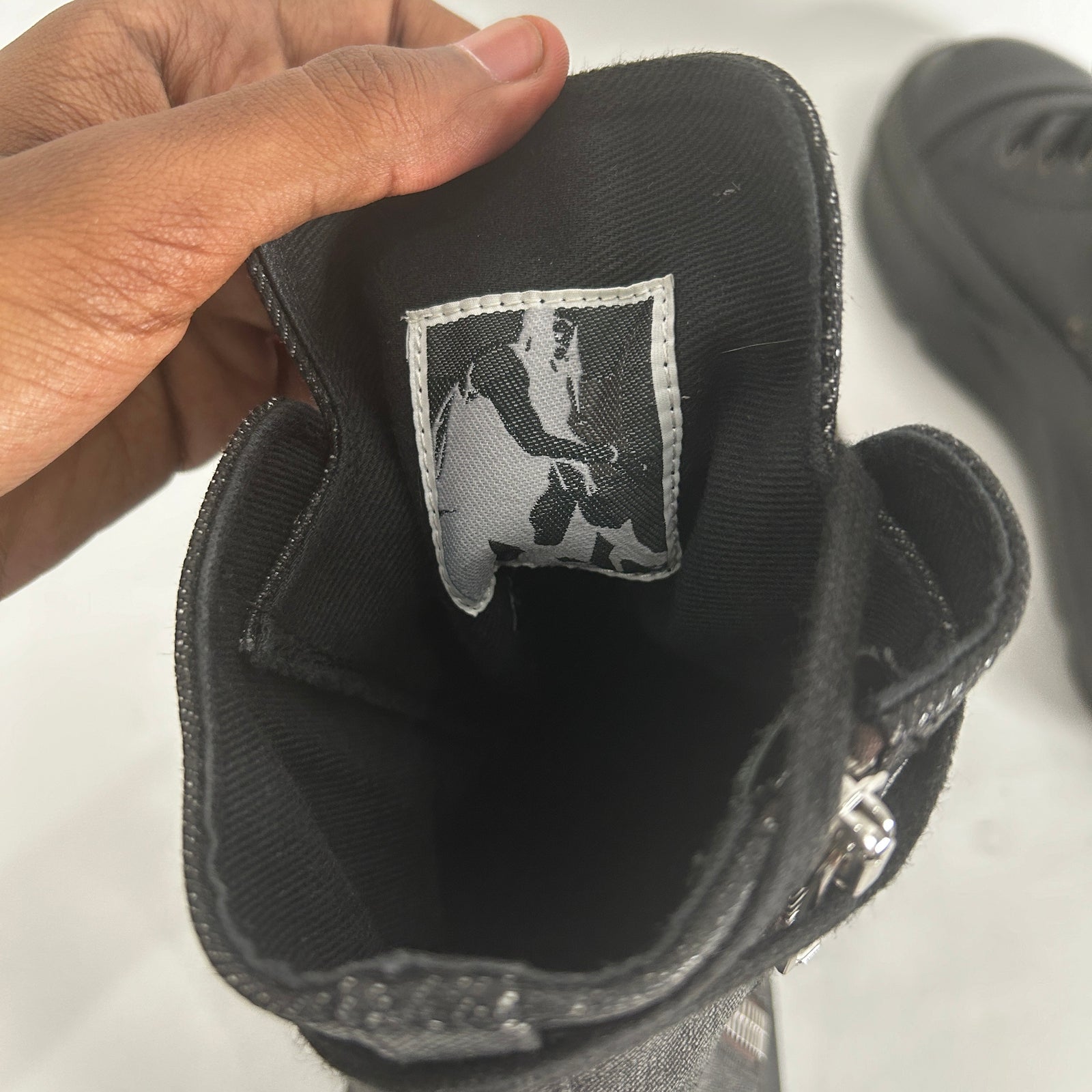 Rick Owens Black Waxed Abstract Ramones Sneaker Size 42.5