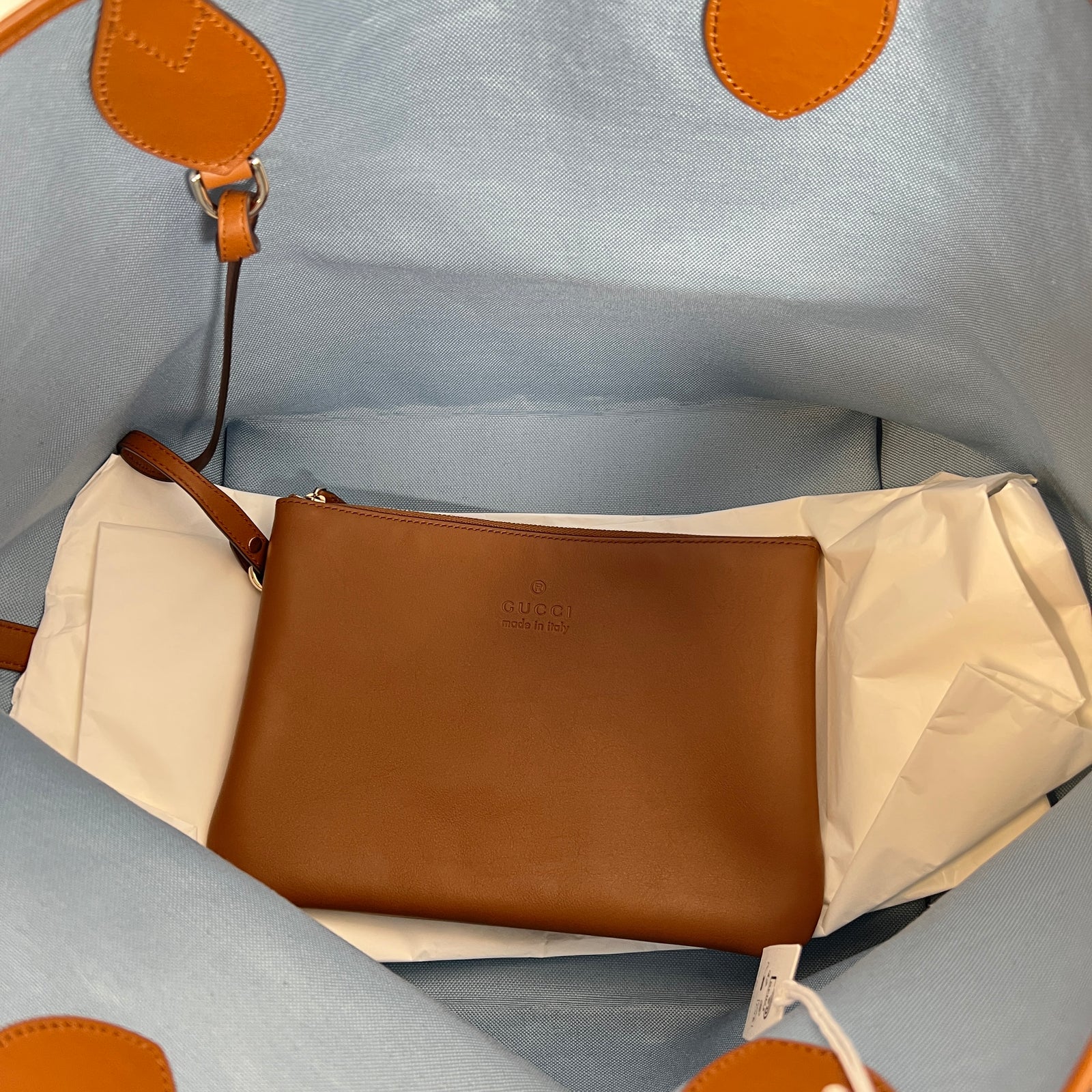 Gucci Blue Denim Totissima GG Large Tote Bag