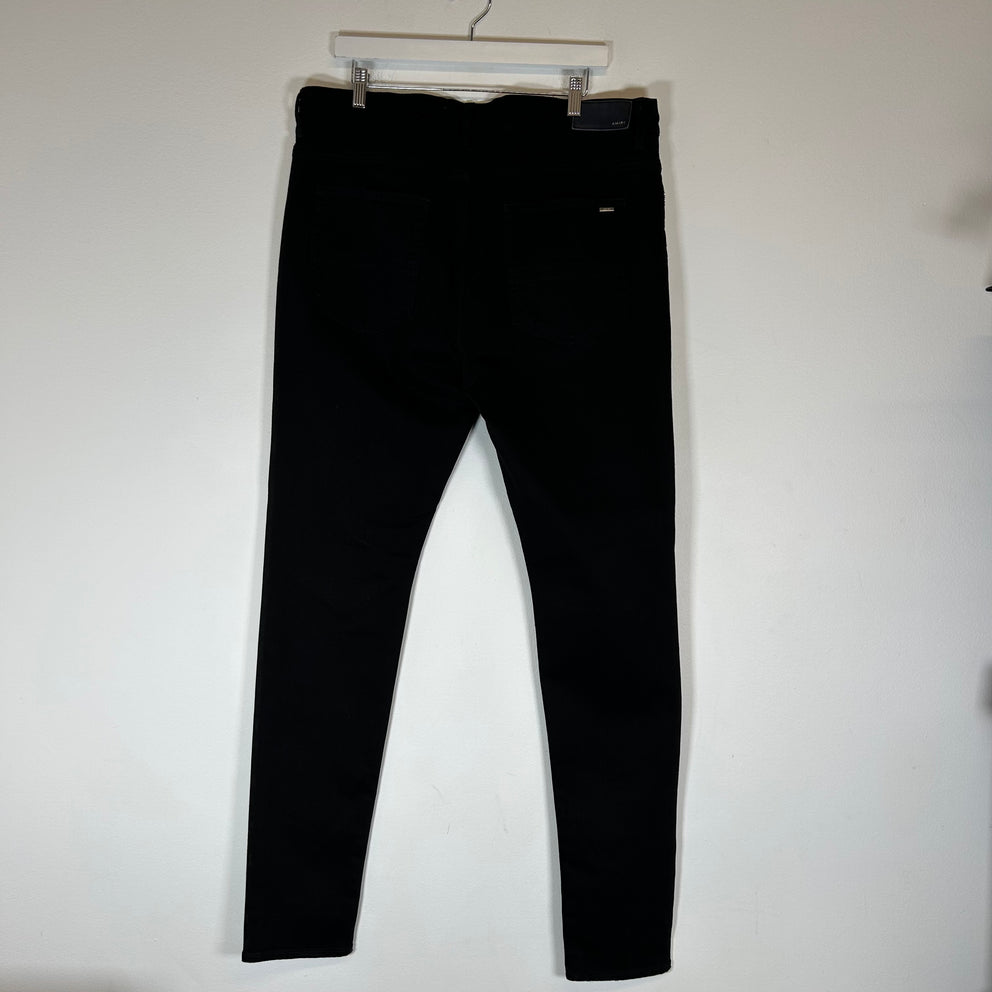 Amiri MX1 Black/Brown Patch Skinny Jeans Size 38