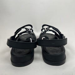 Chanel Black Rubber CC Dad Slingback Sandals Size 39