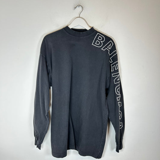 Balenciaga Black Embroidered Sleeve Outline Longsleeve Size 1