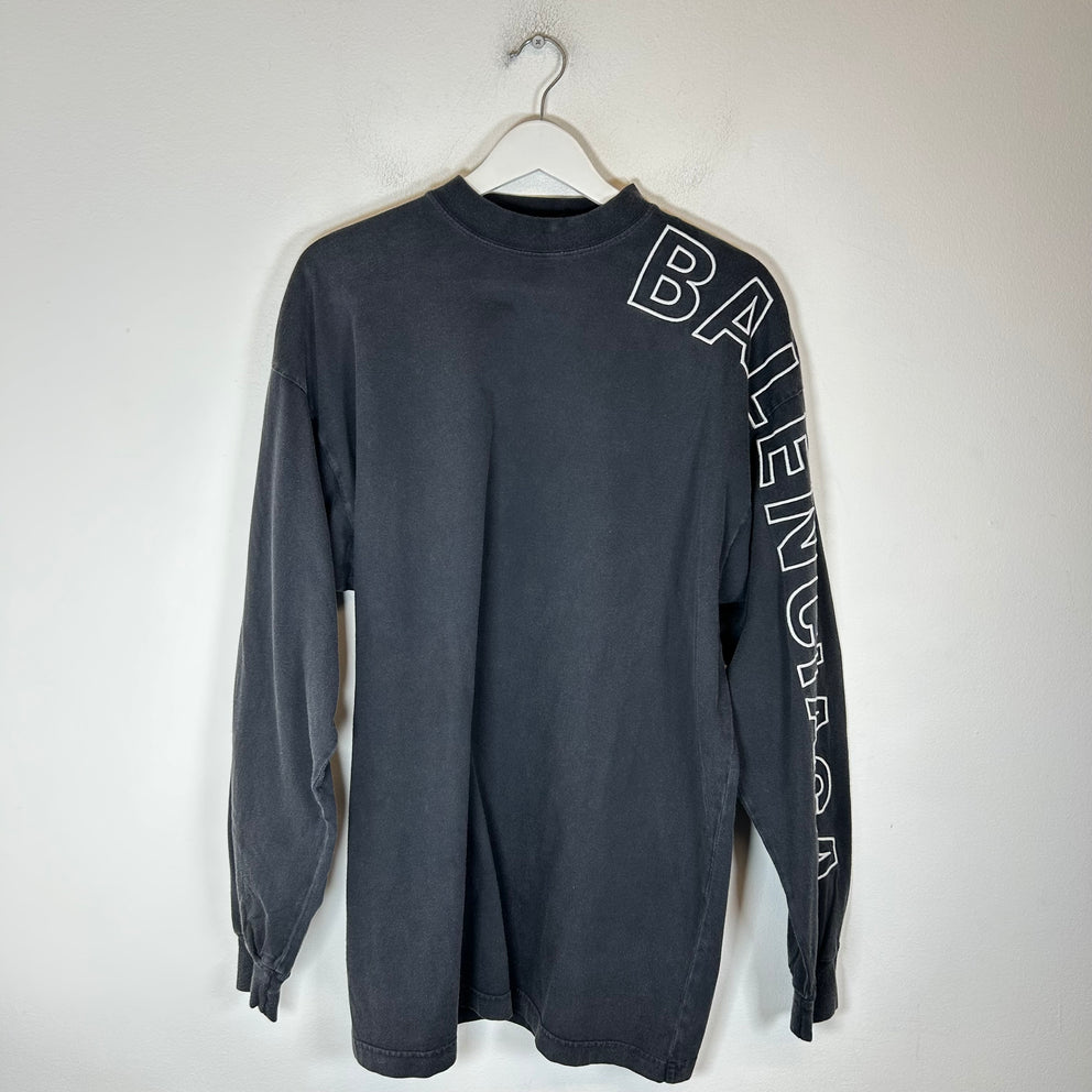 Balenciaga Black Embroidered Sleeve Outline Longsleeve Size 1