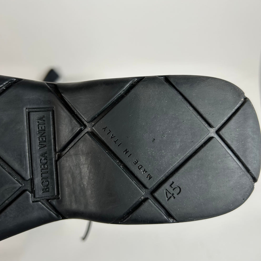 Bottega Veneta Black Lace Up Puddle Boots Size 45