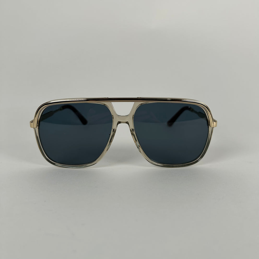 Gucci Gold GG Acetate Aviator Sunglasses