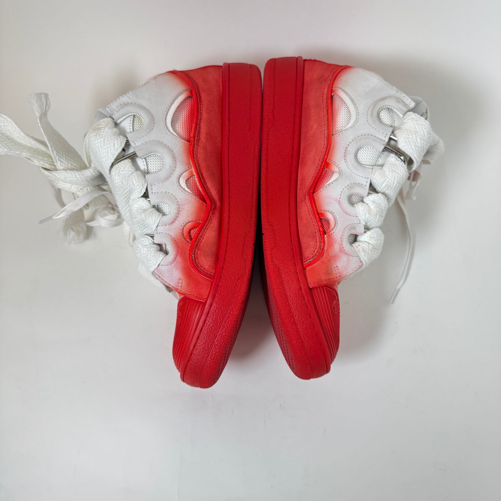 Lanvin White/Red Curb Sneaker Size 42