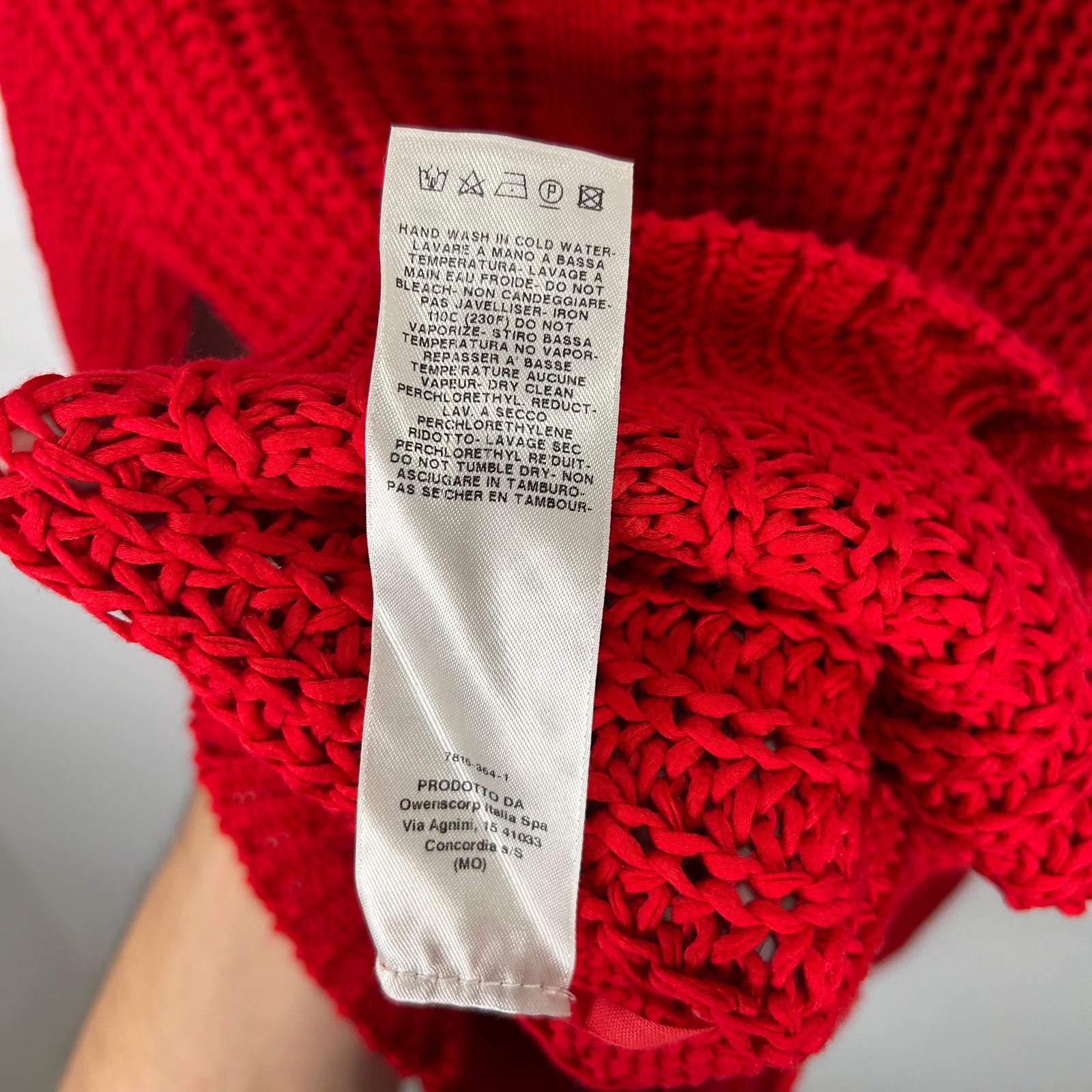 Rick Owens Walrus SS17 Red Knit Sweater Size S