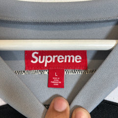 Supreme Black/Grey Fire & Ice Hockey Jersey Size L