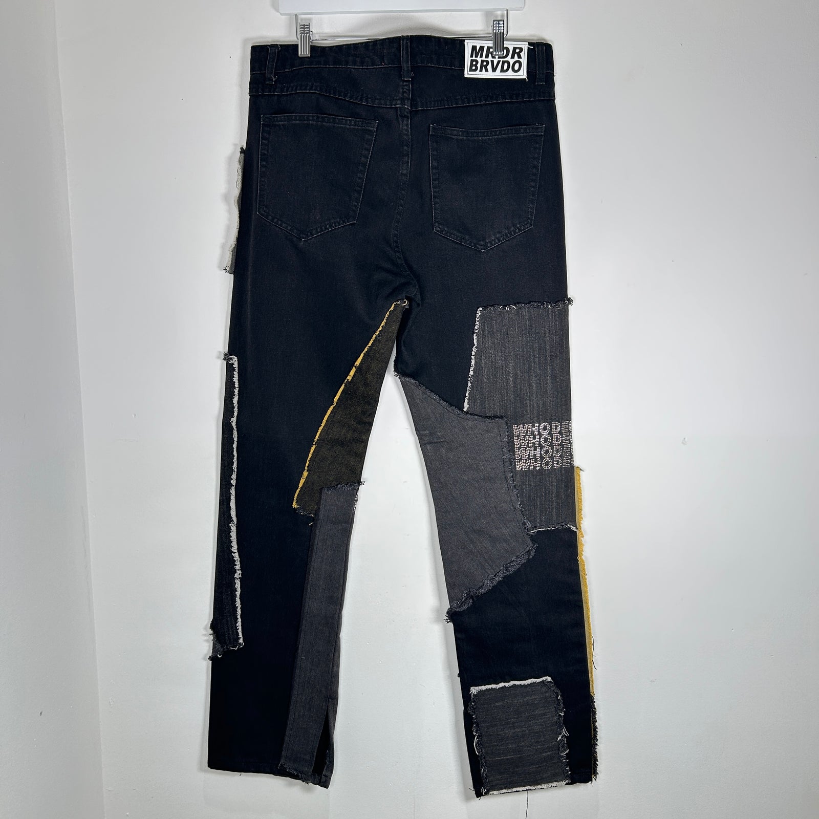 Who Decides War Patch Work Logo Jeans Size 34
