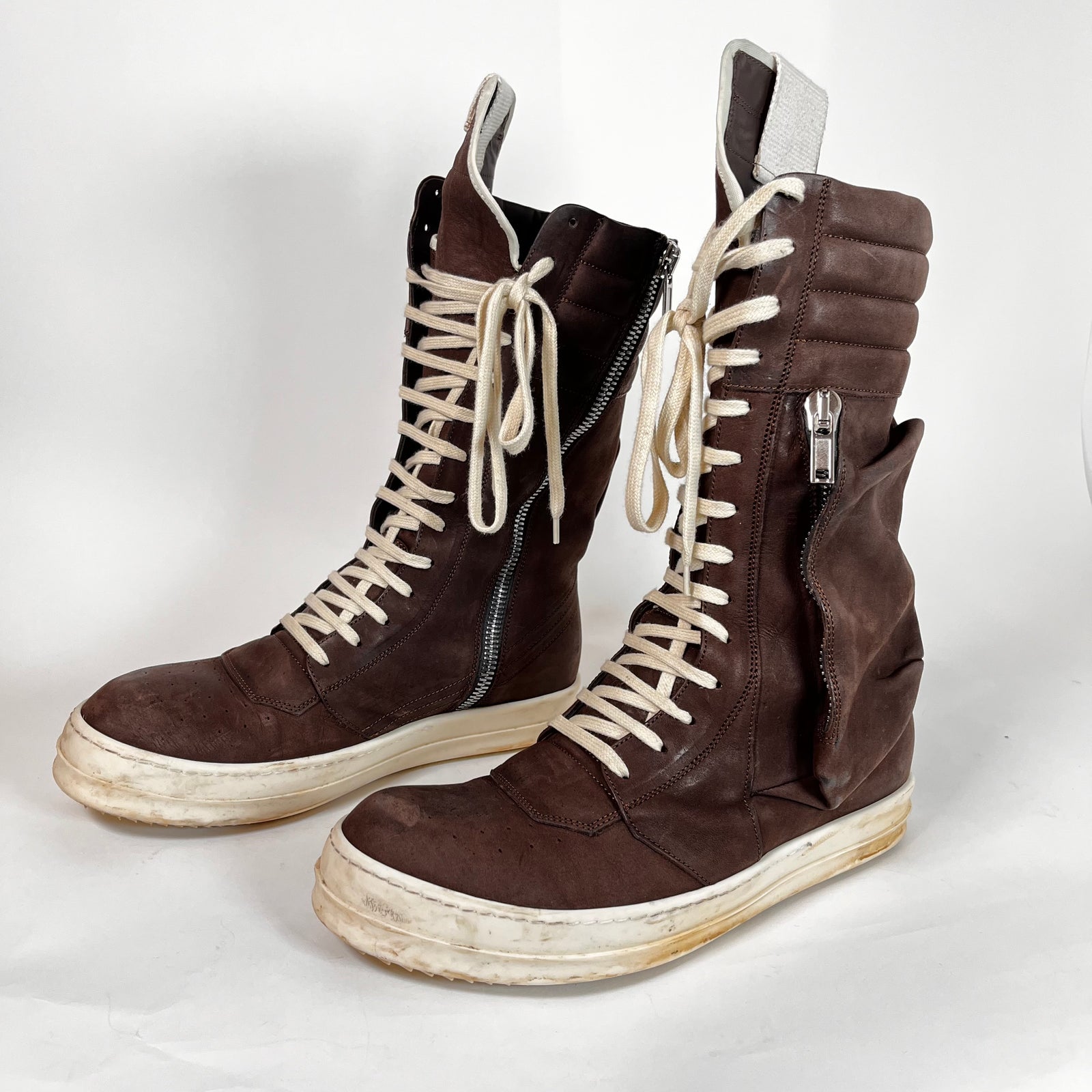 Rick Owens Cargobasket Brown Leather Size 43.5