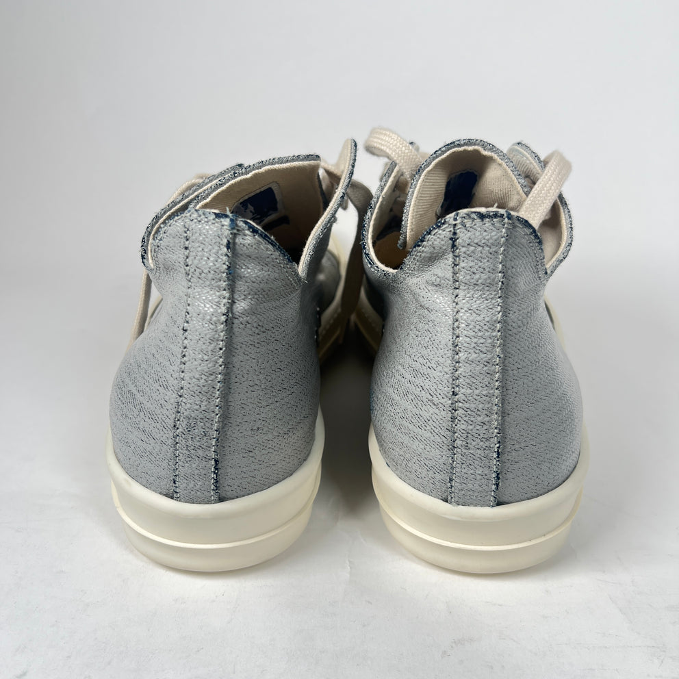 Rick Owens Waxed Silver Sub-Human Low-Top Ramones Size 42