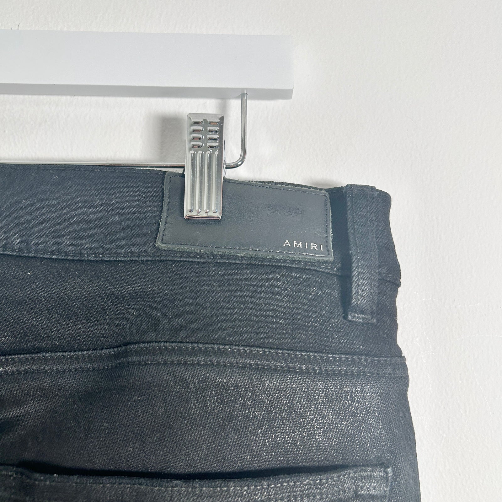Amiri Black Thigh Logo Jeans Size 34