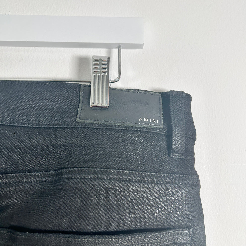 Amiri Black Thigh Logo Jeans Size 34