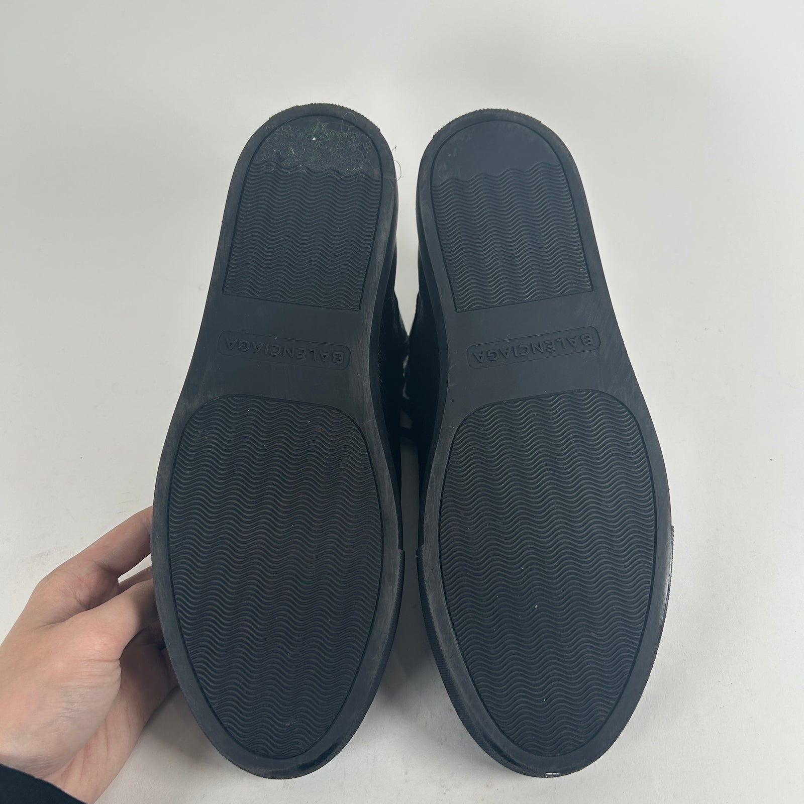 Balenciaga Black Leather 'Arena' Hightop Sneaker Size 9