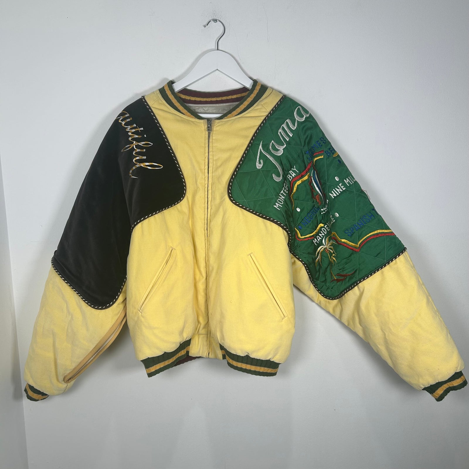 Kapital Yellow 'Jamaica' Pillow Bomber Jacket Size 3