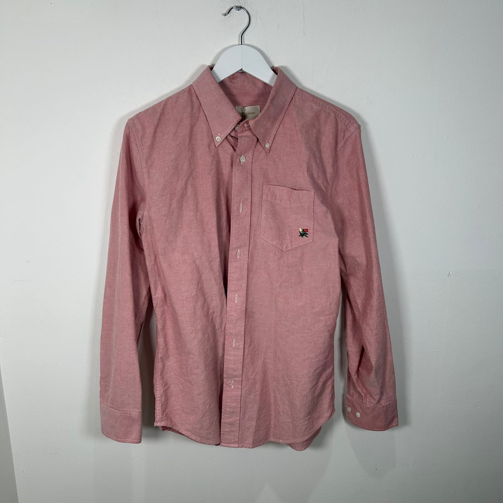 Aime Leon Dore Red Flower Stitch Button-Up Shirt Size M