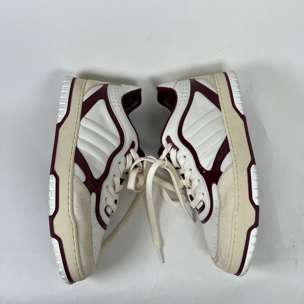 Gucci White/Maroon Re-Web Sneaker Size GG 11