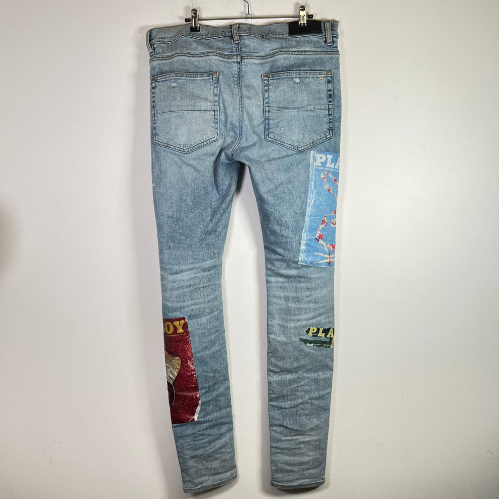 Amiri Playboy Magazine Denim Skinny Jeans