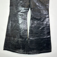 Rick Owens Waxed Crackled-Effect Bolan Bootcut Jeans