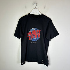 Balenciaga Planet Earth Distressed T-Shirt