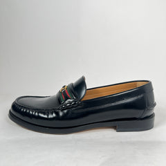 Gucci Black Interlocking G Web Kaveh Loafer Size GG 10