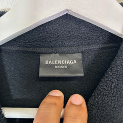 Balenciaga Black 3B Sport Icon Oversized Fleece Crewneck Size XXS