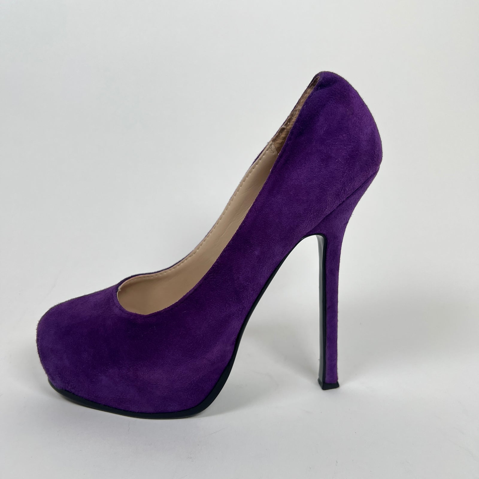 Yves Saint Laurent Purple Suede Platform Pumps Size 40