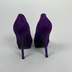 Yves Saint Laurent Purple Suede Platform Pumps Size 40