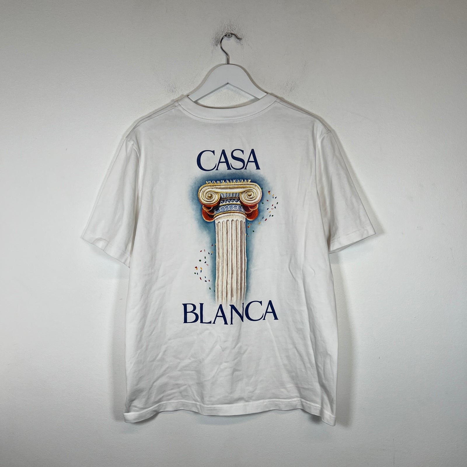 Casablanca White La Colomne T-Shirt Size XL