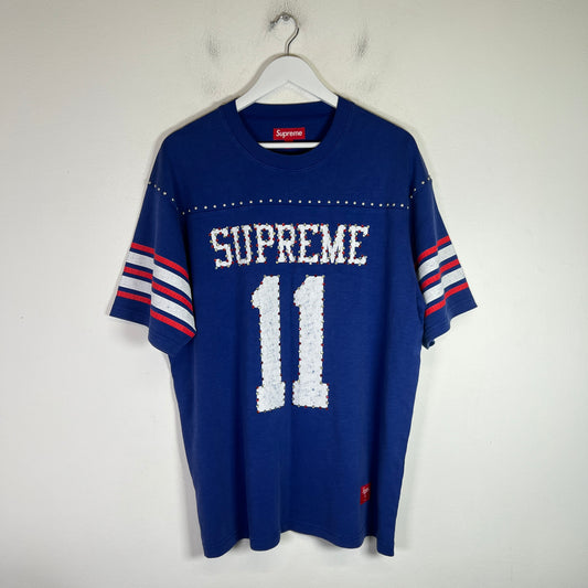 Supreme SS26 Blue Studded Football T-Shirt
