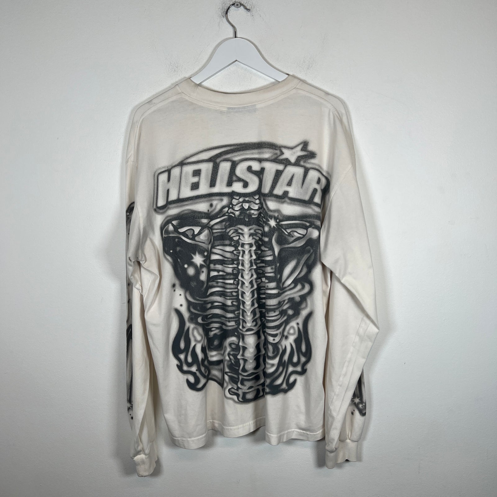 Hellstar White "No Guts No Glory" Long Sleeve Size L