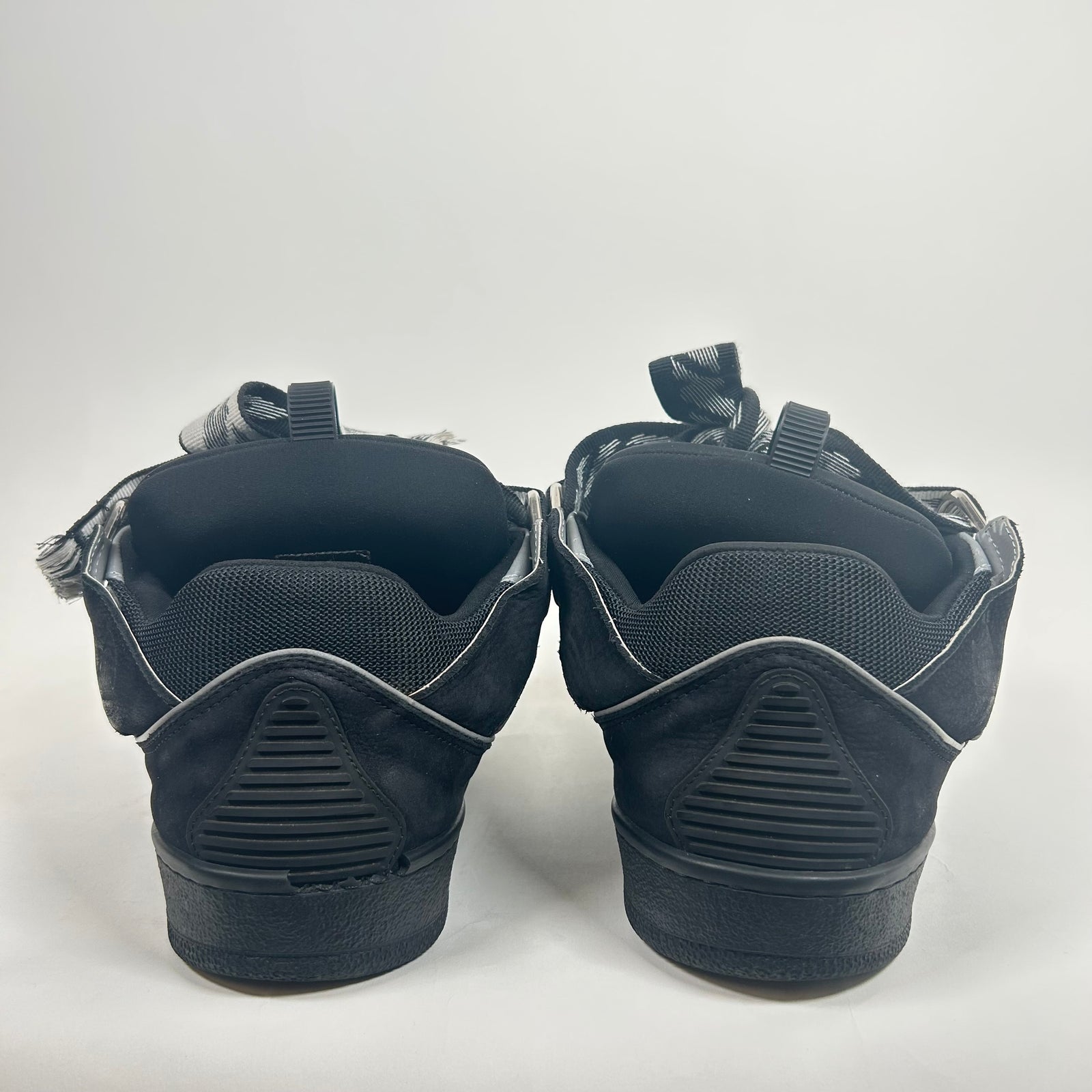 Lanvin Black Reflective Curb Sneaker Size 44