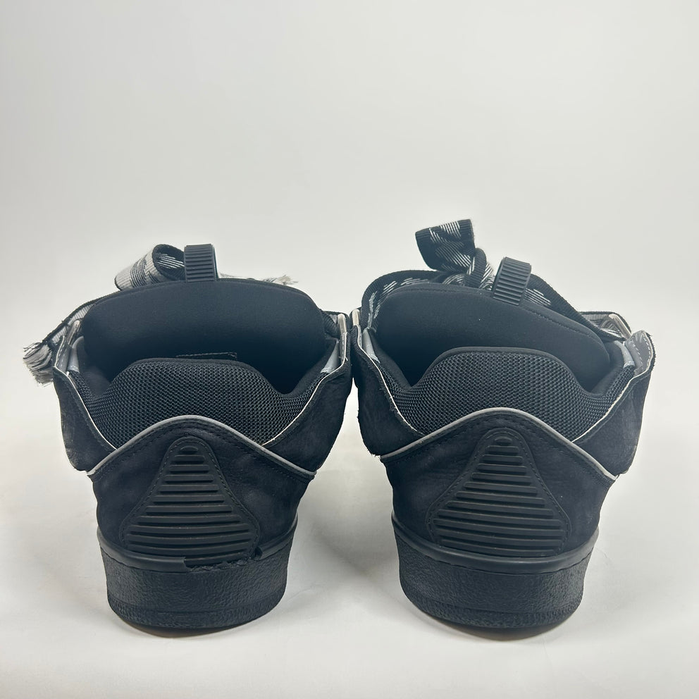 Lanvin Black Reflective Curb Sneaker Size 44