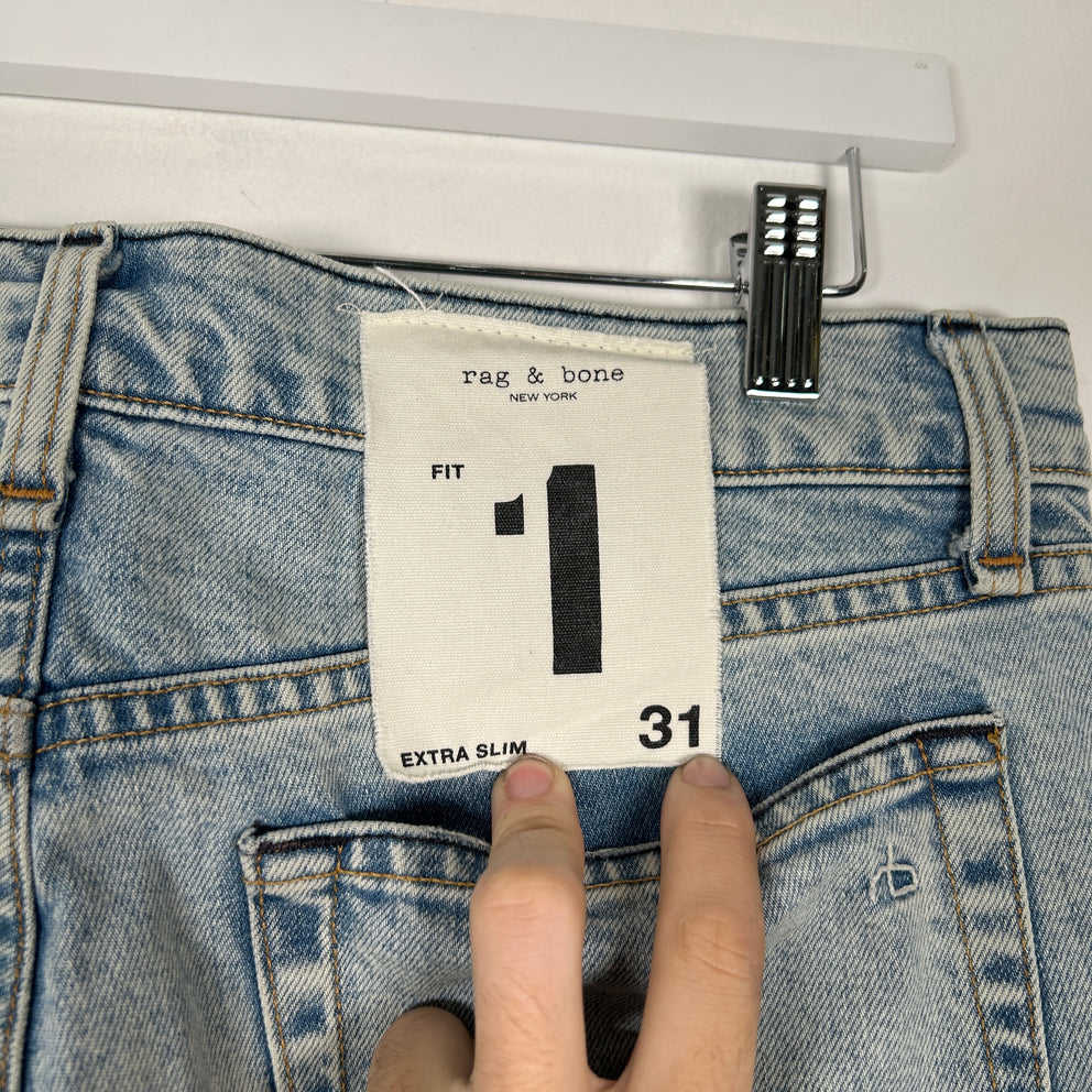 Rag & Bone Fit 1 Extra Slim Bleach Wash Jeans Size 31