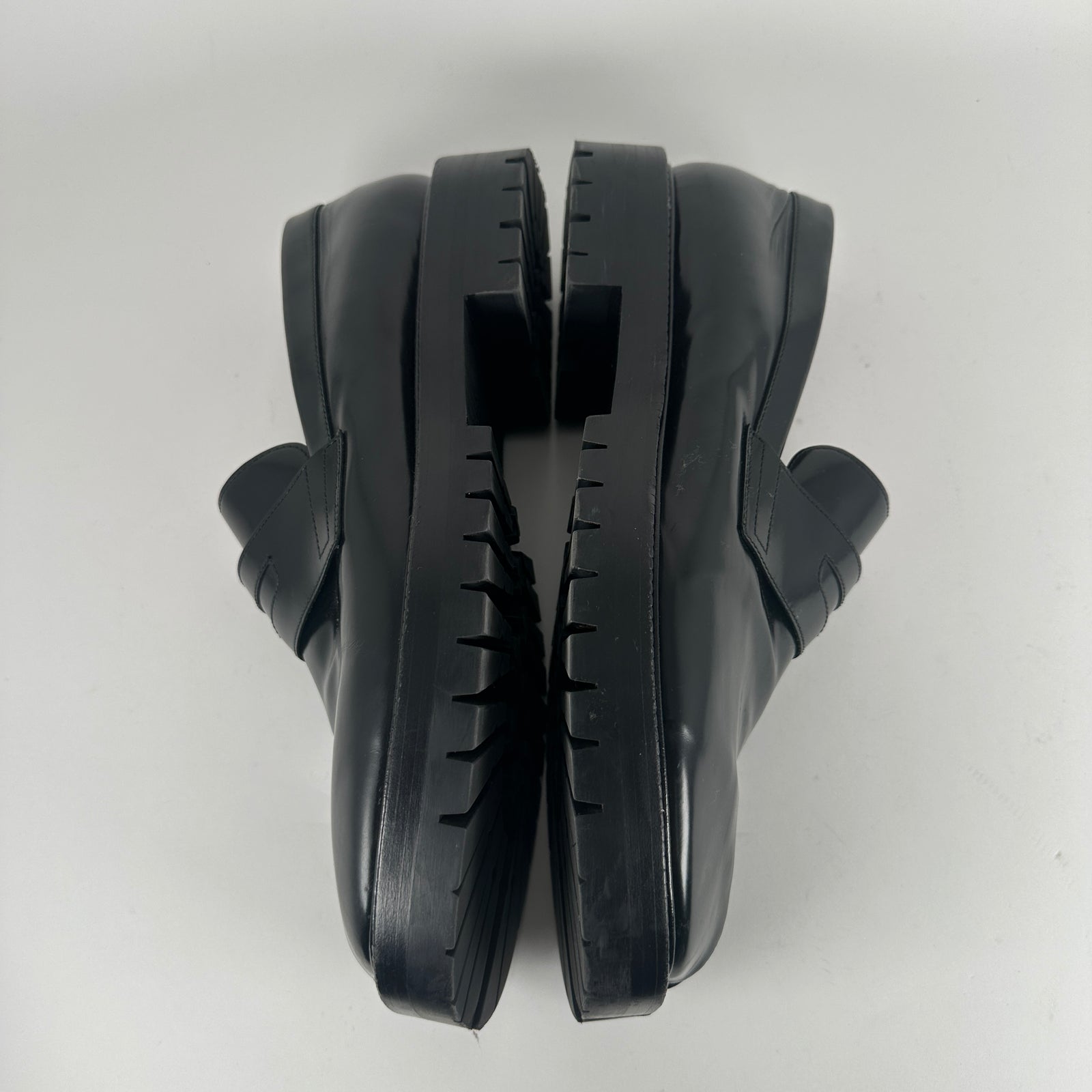 Maison Margiela Black Leather Tabi Loafers Size 12