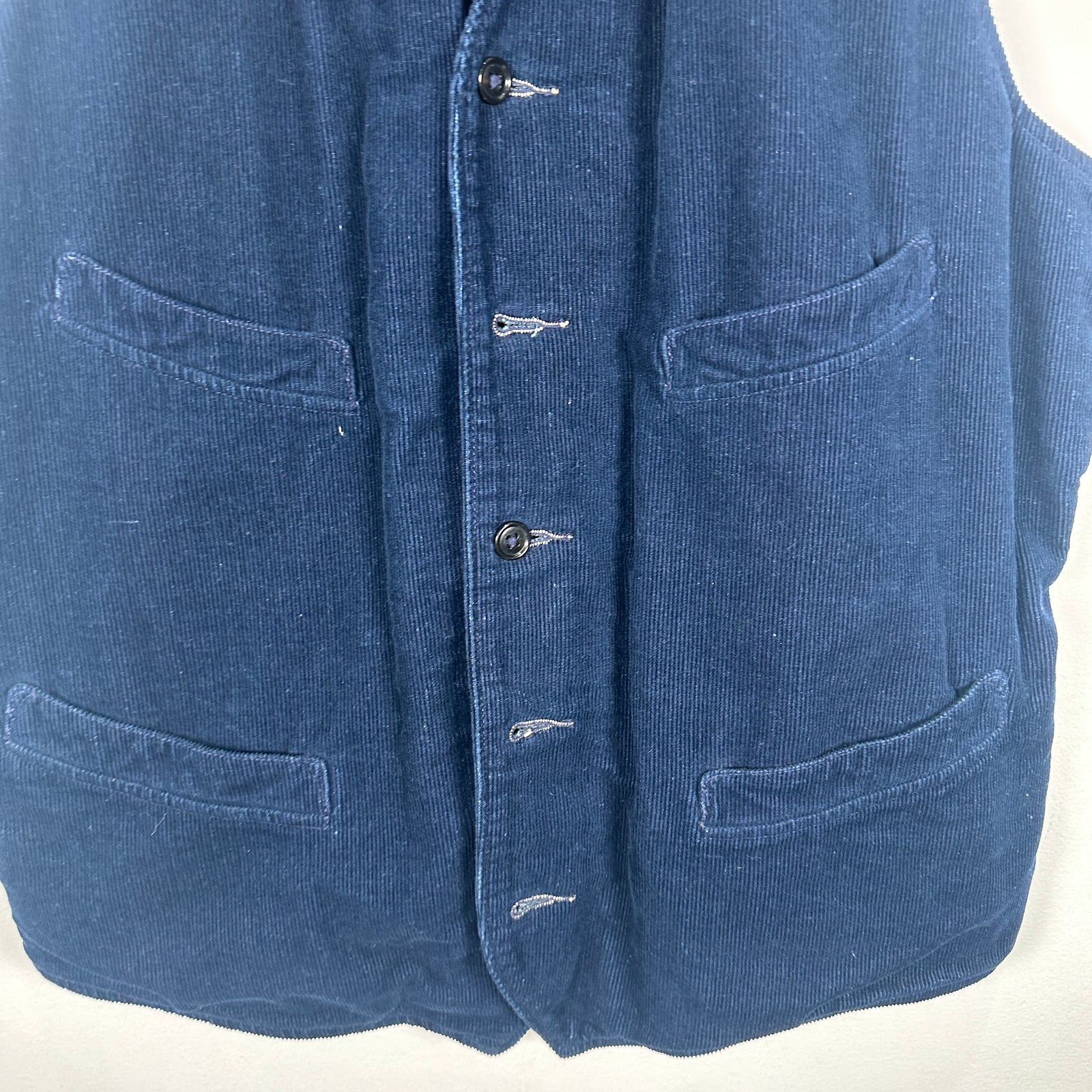 RRL Velvet Navy Vest Size M