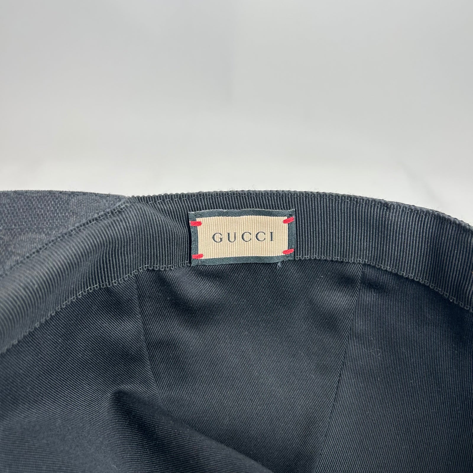 Gucci Black GG Monogram Canvas Cap Size M