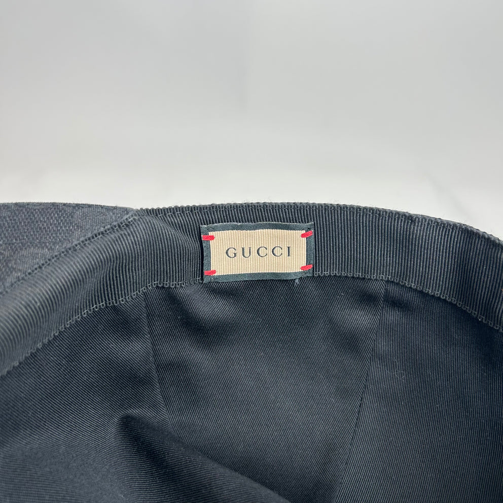 Gucci Black GG Monogram Canvas Cap Size M