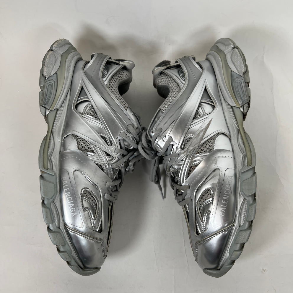 Balenciaga Metallic Silver Track Sneaker Size 43