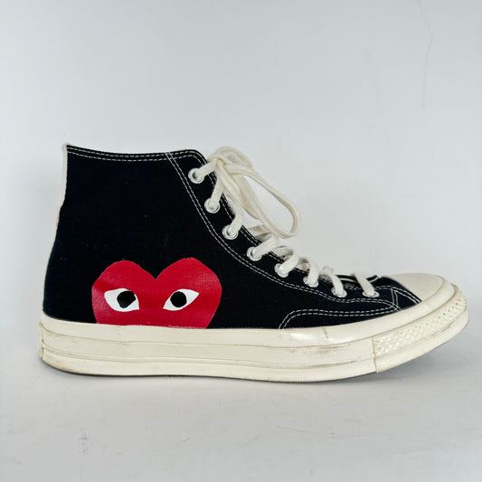 CDG Play Heart Converse Black Size 10