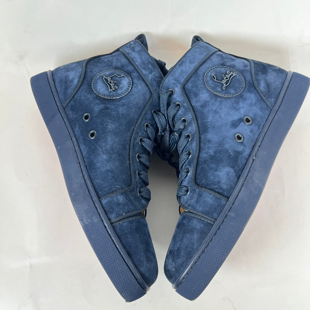 Christian Louboutin Navy Louis Orlato High-Top Sneaker Size 40