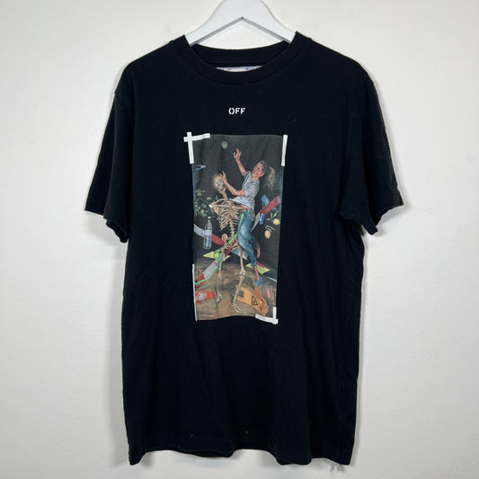 Off White Black Skeleton Tee Size L