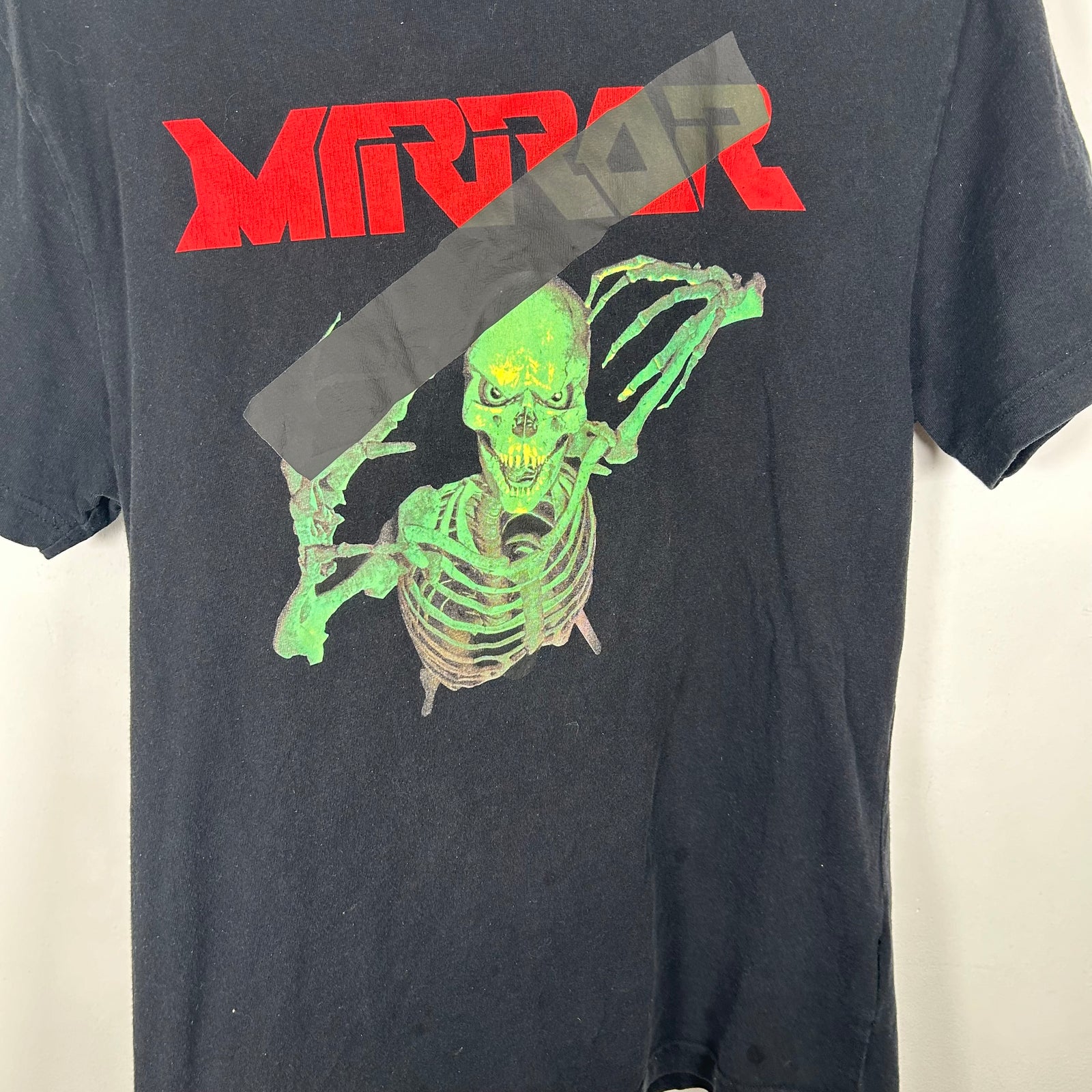 Off-White Mirror Skull Black T-Shirt Size L